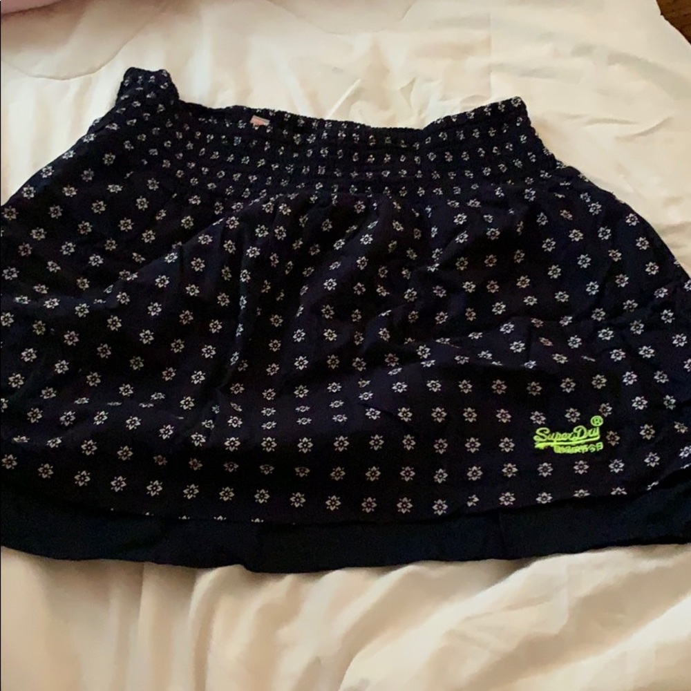 SuperDry Navy Floral Skirt